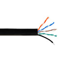 1000ft 4 Pair CAT6 550Mhz UTP Solid UV / Aerial With Messenger Bulk Cable - Black