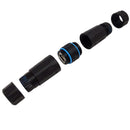 Cat6 to RJ45 Female Shielded Coupler Waterproof IP68 Rated - Black