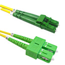 OS2 Singlemode Duplex LC/APC to SC/APC 9 Micron - Fiber Optic Patch Cable - 3mm Jacket - LSZH/OFNR