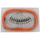 3m ST/PC 12-fiber Multimode 62.5µ OM1 Jacketed Pigtail 19inch 900um fan-out - OFNR