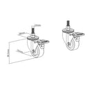 Video Wall Floor Stand - Pair of Lockable Casters