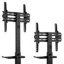 TV Cart with Shelf - Tilt, Adjustable Height - Fits Sizes 32-55 inches, Maximum VESA 400x400