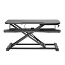 Sit-Stand Desk Workstation Base with Keyboard and Mouse Tray - Black
