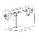 Desktop Monitor Stand, Full Motion, Dual Screen, VESA 100x100 (17-32 inch)