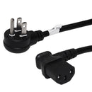 NEMA 5-15P Up Angle to IEC C13 Right Angle Power Cable - SJT Jacket