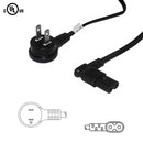 NEMA 1-15P Down Angle to IEC C7 Non-Polarized Right Angle Power Cable - 18AWG  - SPT-2