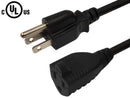 NEMA 5-15P to NEMA 5-15R Power Cable - SJT Jacket