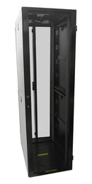 42U Server Cabinet with Fan Tray, Black 78.6 H 23.6 W x 43.4 inch D