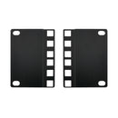 2U 23 to 19 inches Reducer Panel Adapter, Square Hole - Black Pair