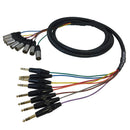 Premium Phantom Cables TRS to XLR Male Balanced Analog 8-Channel Snake Cable
