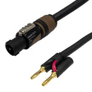Premium Phantom Cables 2-Pole speakON to Dual Banana Clip Speaker Cable FT4