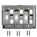 Triple Gang, 3-Port DB9 Size Cutout, 6 x Keystone Stainless Steel Wall Plate