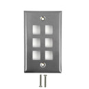 6-Port Keystone Stainless Steel Wall Plate