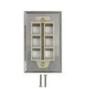 6-Port Keystone Stainless Steel Wall Plate