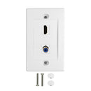 HDMI + 1-Port Digi-Coax Wall Plate Kit - White