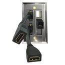 Single Gang SS Wall Plate Kit 2x HDMI, 1x CAT6