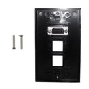 1-Port VGA Wall Plate Kit Decora Black with 2x Keystone Hole