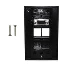 1-Port VGA Wall Plate Kit Decora Black with 4x Keystone inserts