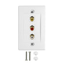 Composite + Left/Right Audio Wall Plate Kit - White