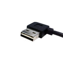 USB 2.0 Straight to A Right/Left Angle Male Cable - Black